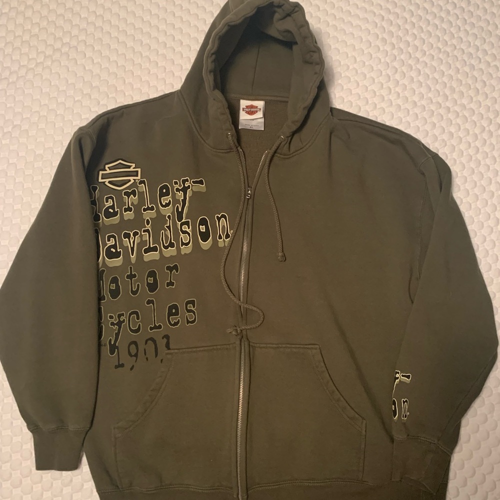 Mens Harley Davidson Zip Up Hoodie XL